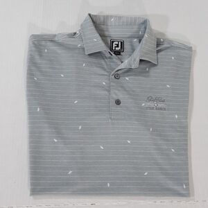 FootJoy Lisle Striped & Leaf Print Golf Polo Shirt Star Ranch Golf Club